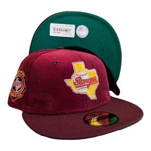 New Era Texas Rangers Corduroy 59FIFTY Fitted Hat Cap Rangers Club Patch